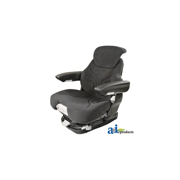 Grammer Seat Assembly, Charcoal MATRIX CLOTH, Black Vinyl Armrests 28" x26" x25.5"
